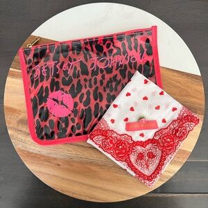 Betsey Johnson Pouch and Handkerchief Set